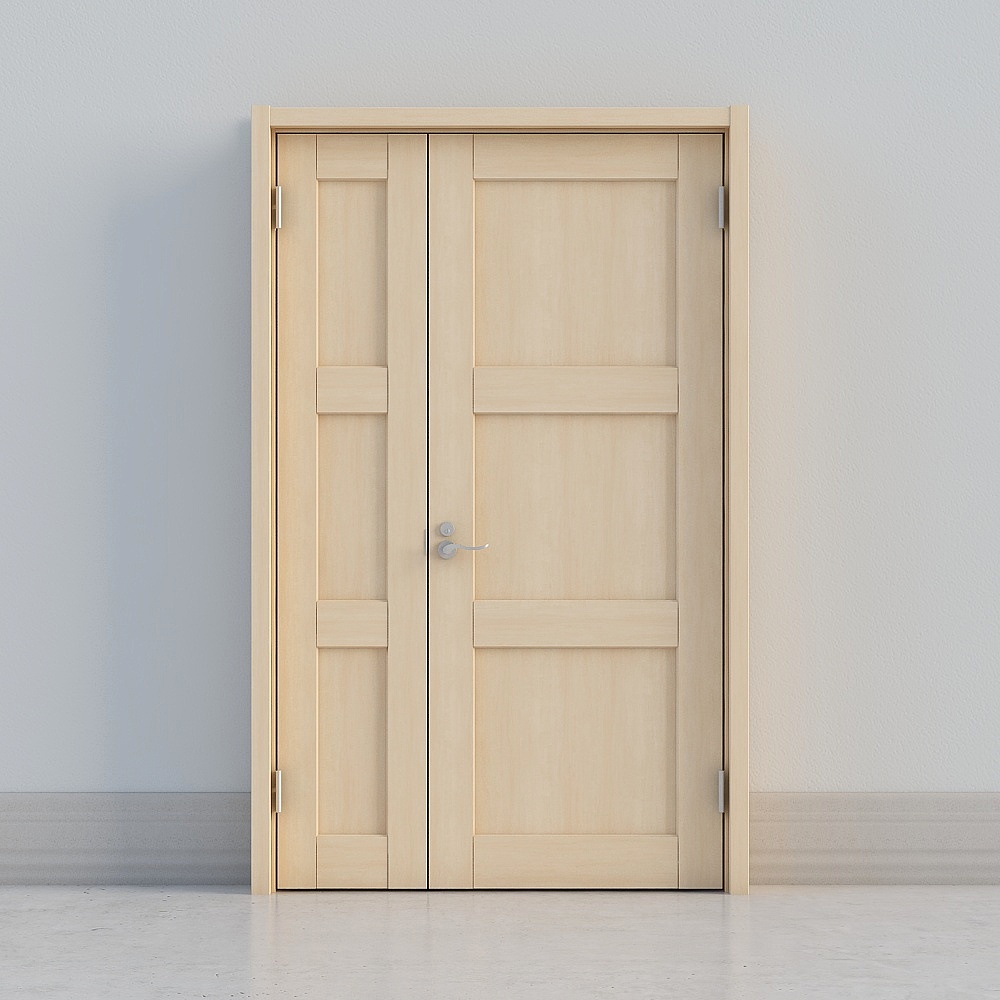 modern bright wooden double door