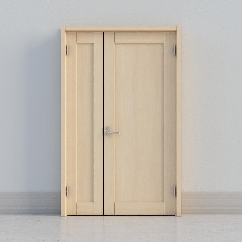 modern bright wooden double door