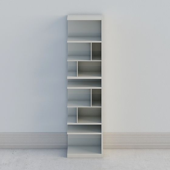 Modern Minimalist 3D Bookshelf Model