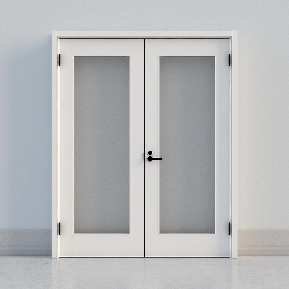 porta doppia moderna bianca con finestre