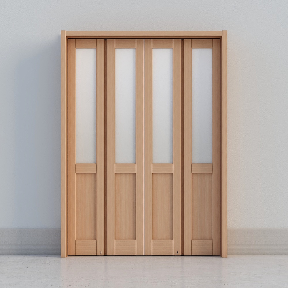 classic wooden windowed folding door