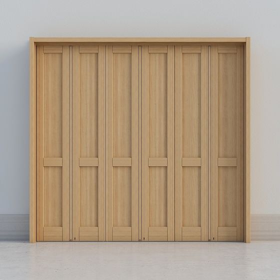 Elegant Wooden Folding Door 3D model