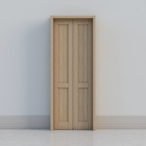 Elegant Low-Poly Wooden Door 3D model