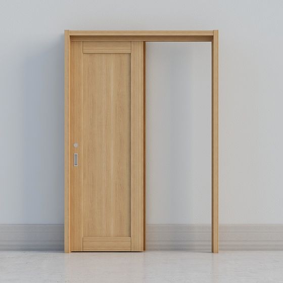 Modern Minimalist Wooden Door 3D model