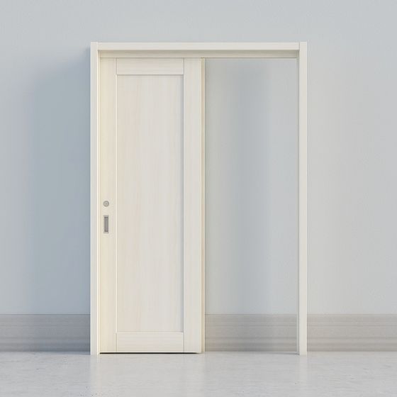 Modern Minimalist Sliding Glass Door 3D model