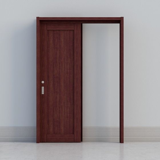 Elegant Low-Polygon Sliding Door 3D Model