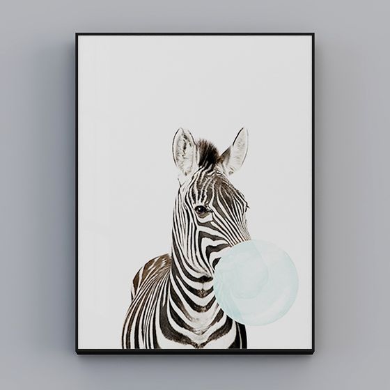 Zebra Portrait 3D Model