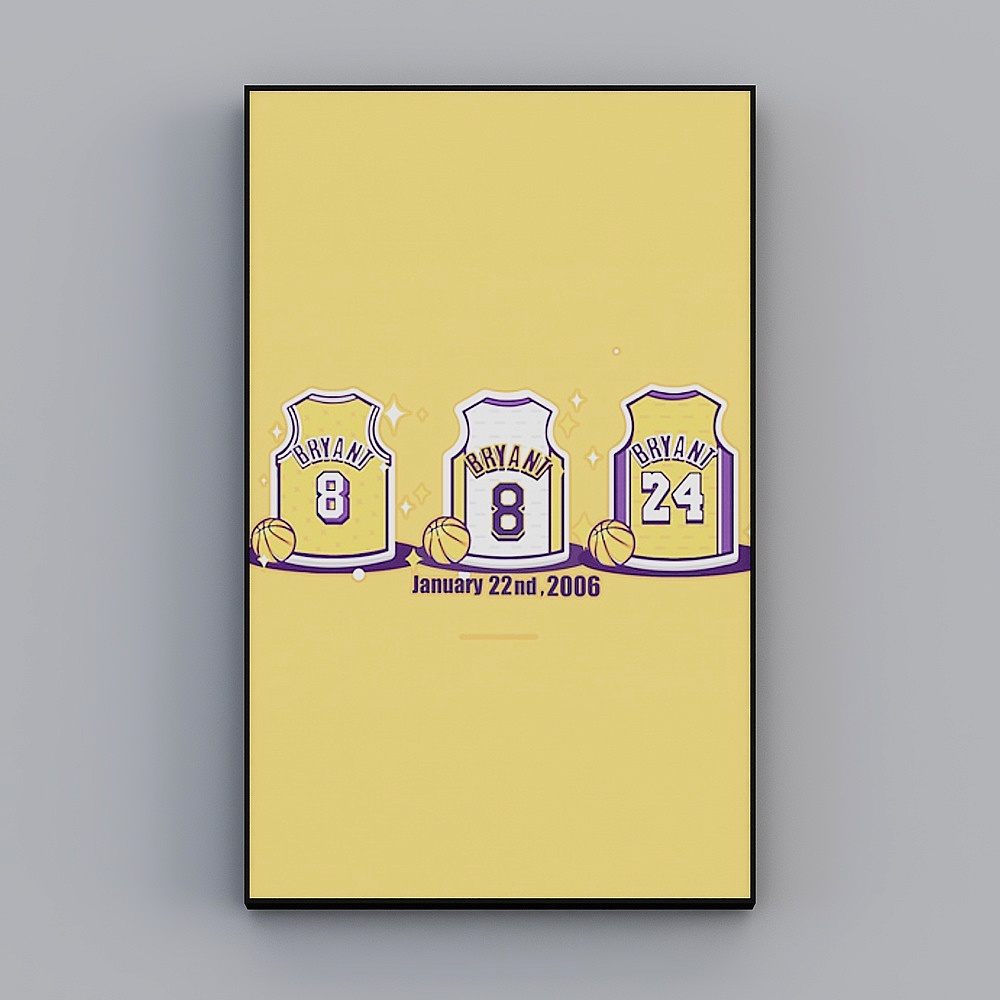 Kobe Bryant Jersey Tribute 3D model