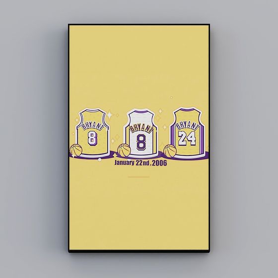 Kobe Bryant Jersey Tribute 3D model for Decorative Art