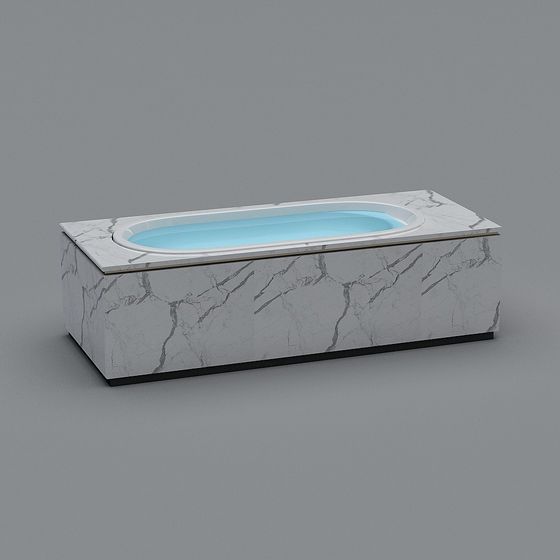 Stylish Marble Bathtub 3D model for Modern Spaces