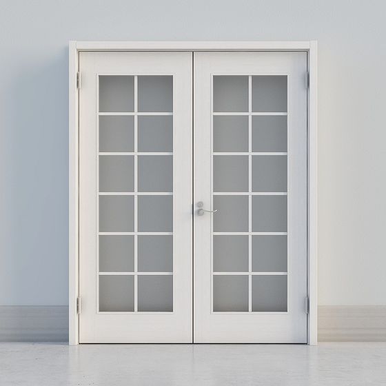 Glass Double Door 3D model for Modern Interior Design