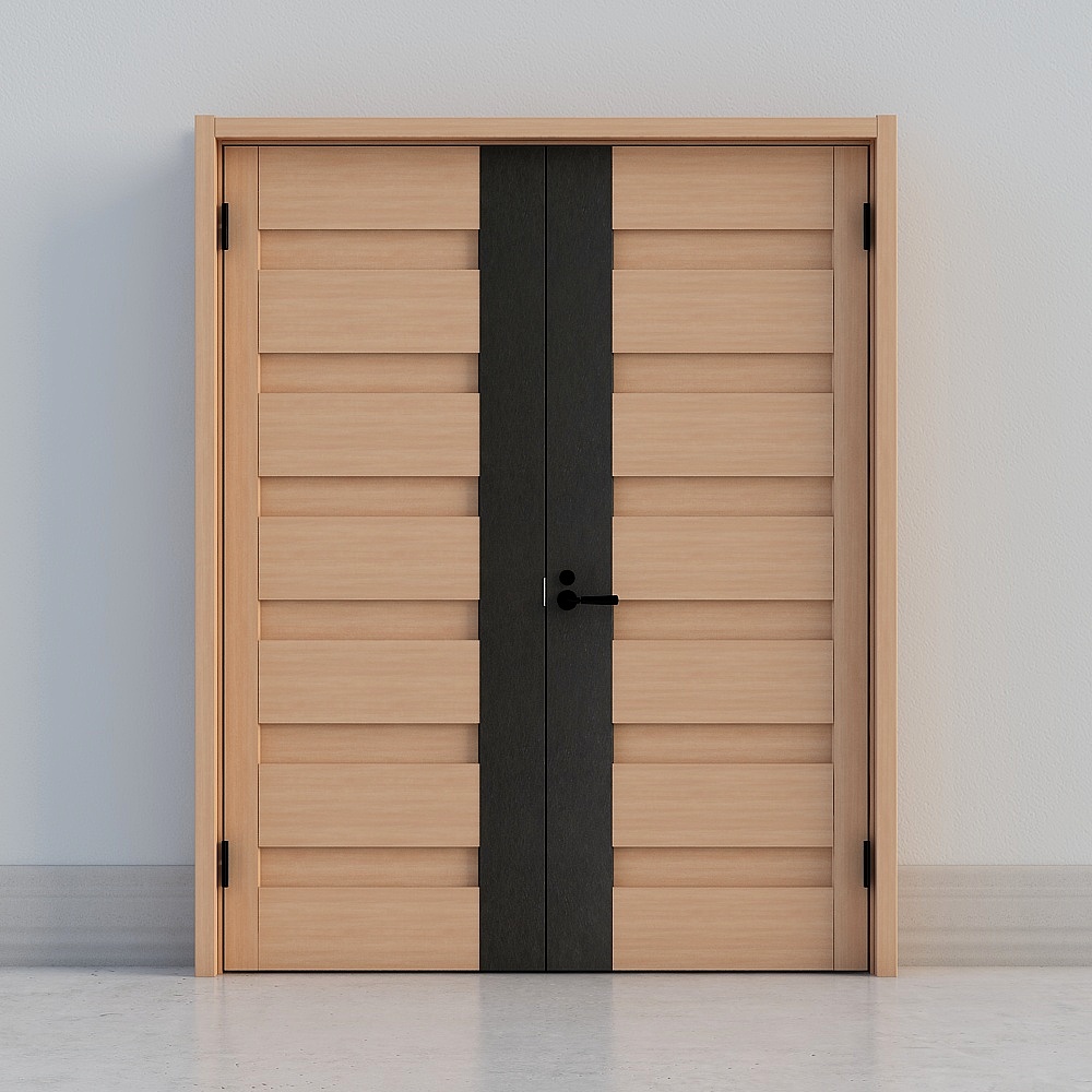 modern wooden double door