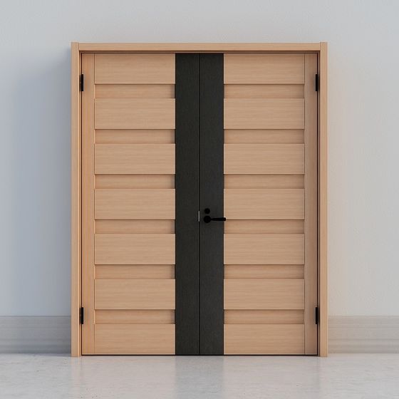 Double Leaf Wooden Door 3D model
