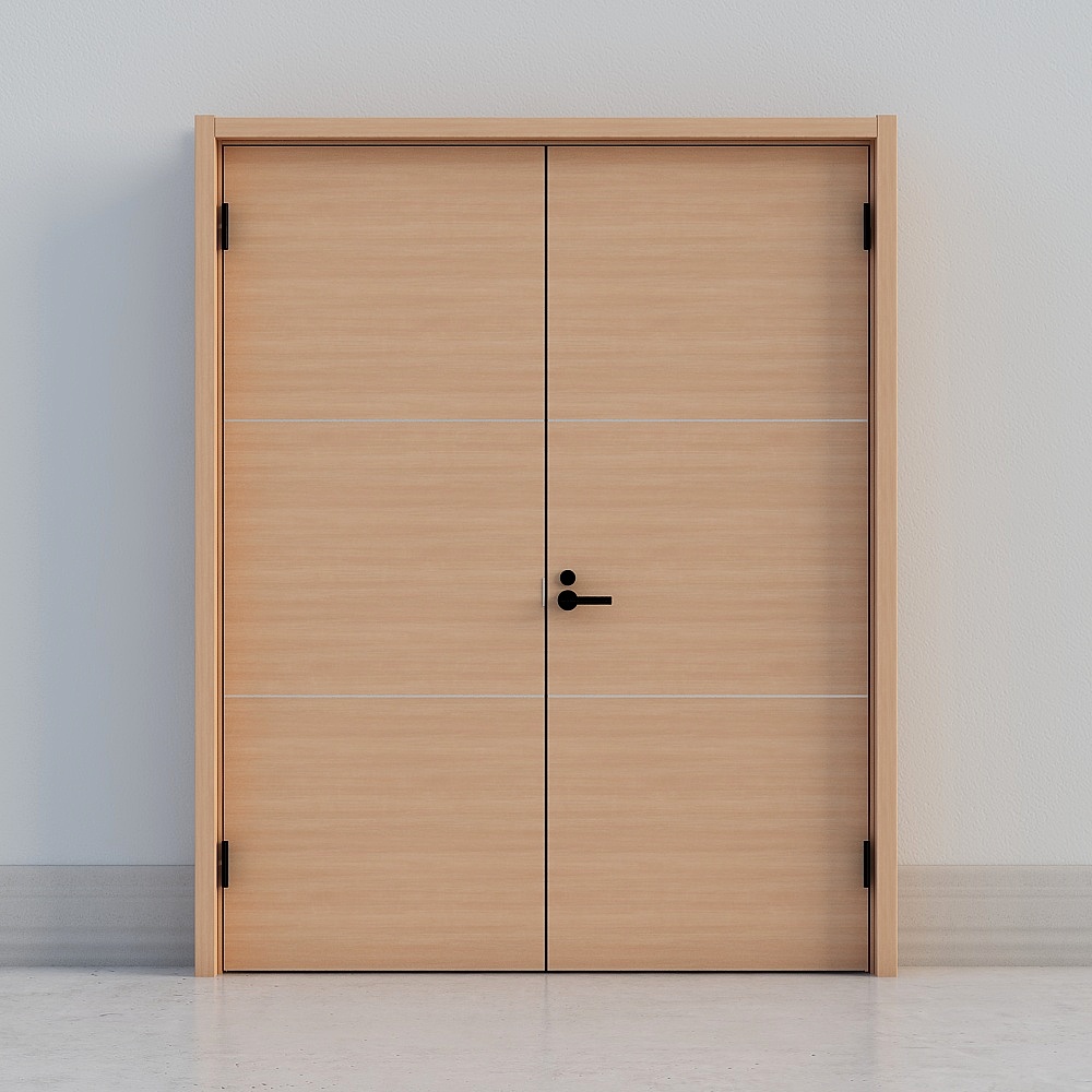 minimal wooden double door