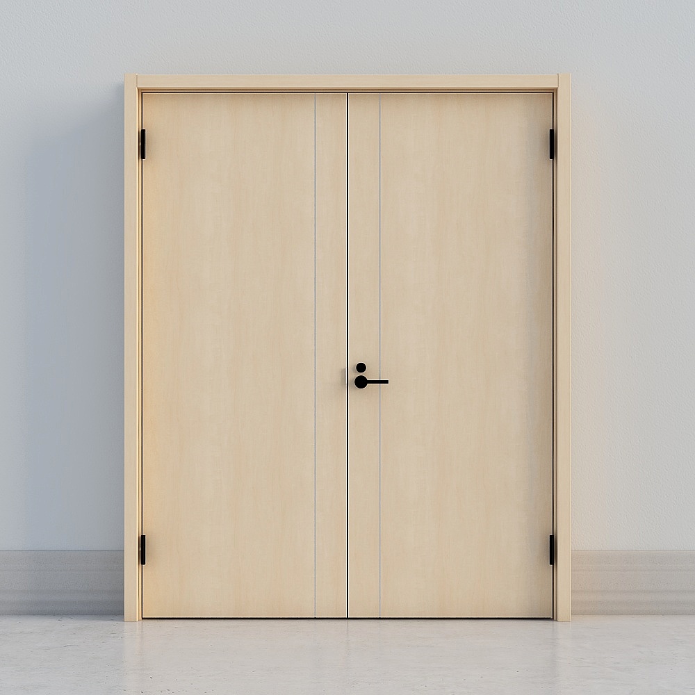 modern bright wooden double door