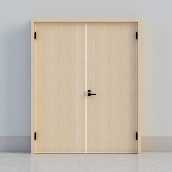 Stylish Double Door Wooden 3D model