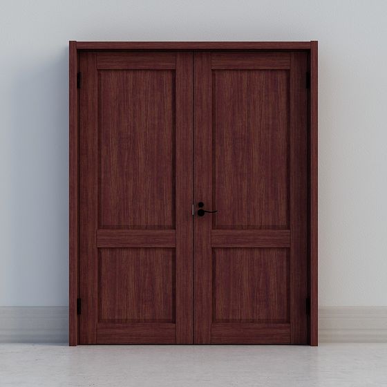 Cherry Wood Bi-Fold Door 3D model