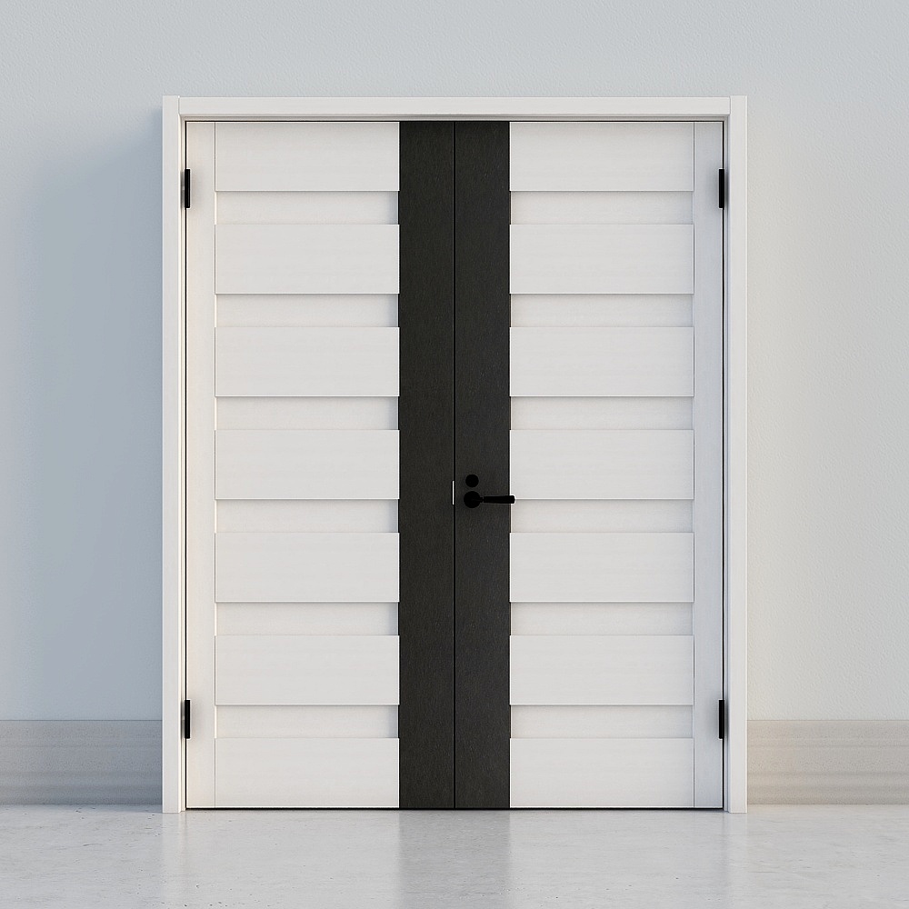 modern white double door
