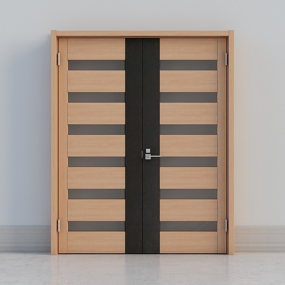 modern wooden double door