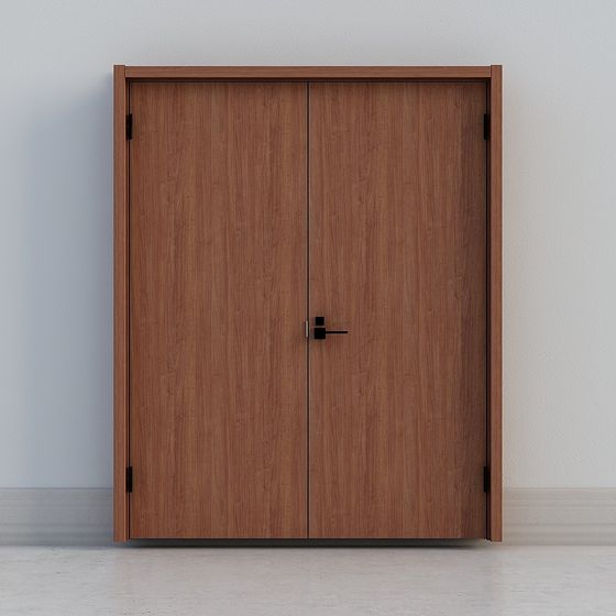 Elegant Double Door Wardrobe 3D model for Contemporary Designs