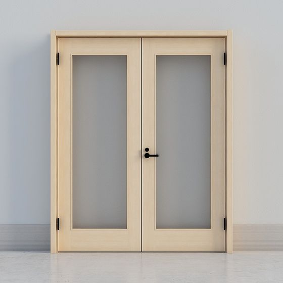 Minimalist Double Door 3D model for Interior Design