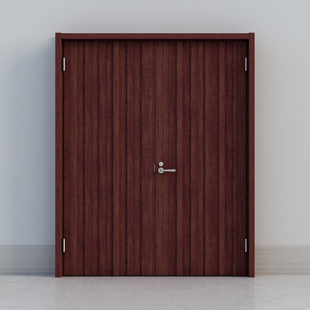 modern dark wooden double door