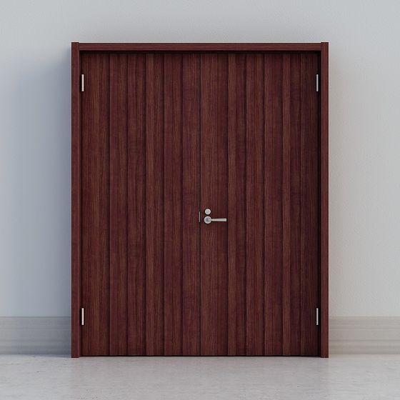 Wooden Double Door 3D model