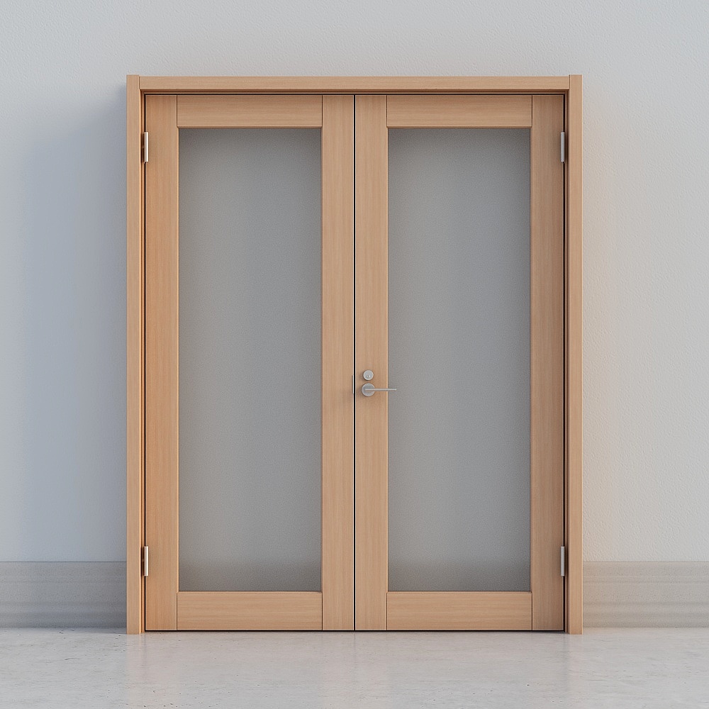 Porta in legno moderna con finestre