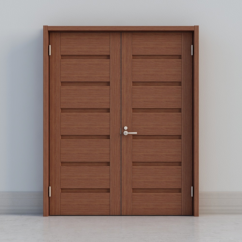 modern brown double door