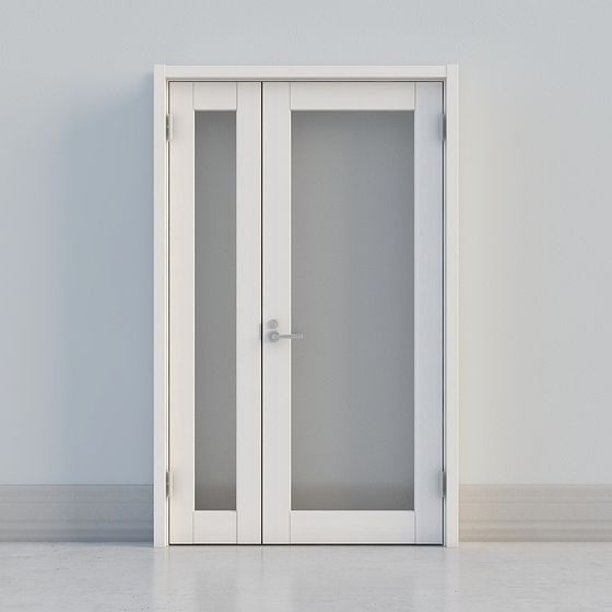 Minimalist Glass Door 3D model for Modern Interiors