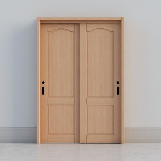 Double Leaf Wooden Door 3D model