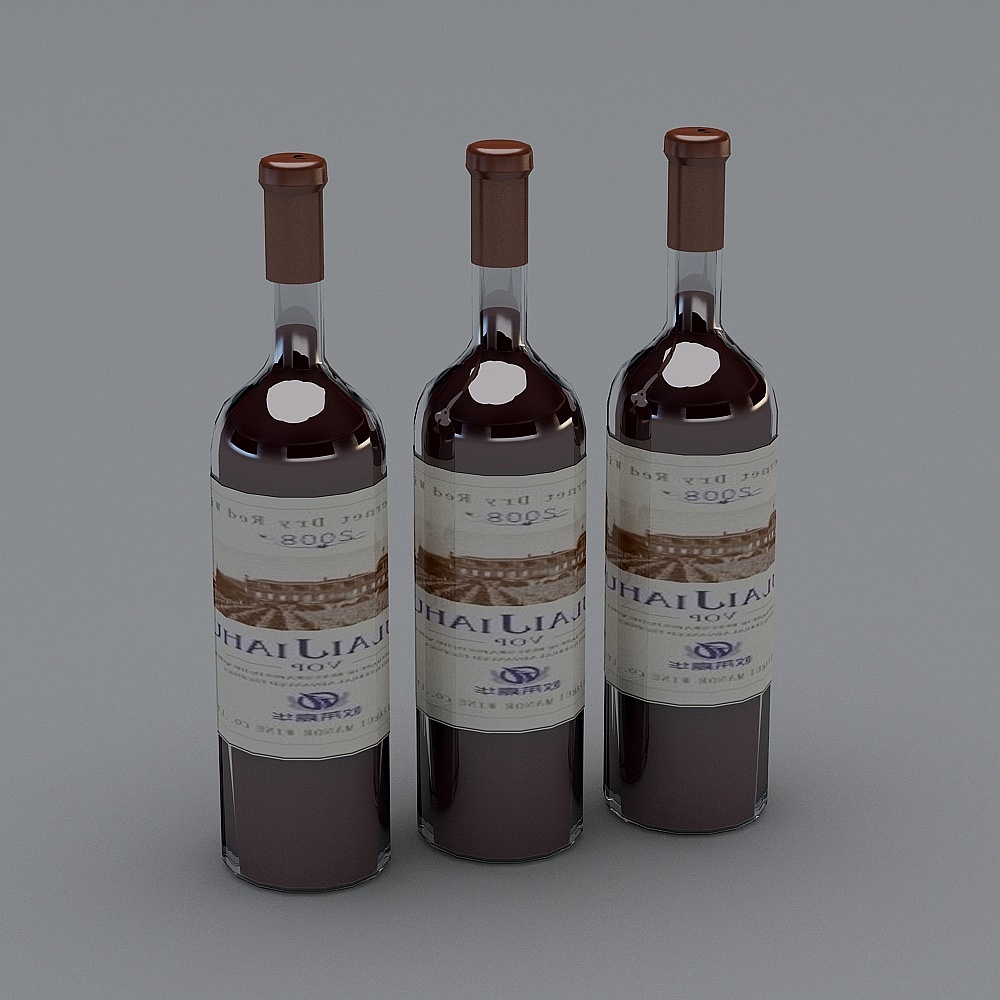 Vintage Wine Bottles 3D model