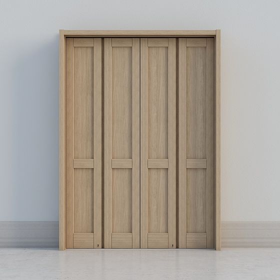 Stylish Wooden Folding Door 3D model