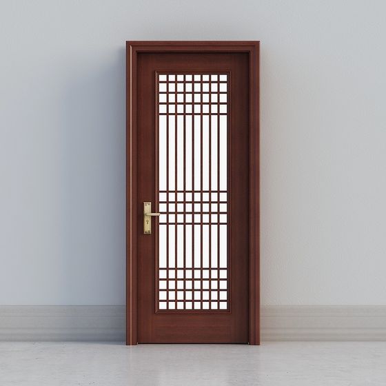 Elegant Wooden Door 3D model for Modern Design