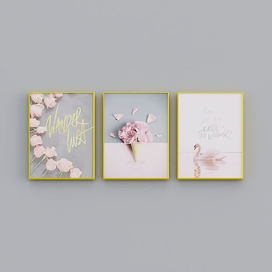 Elegant Low-Poly Wall Art Collection 3D model for Creative Spaces