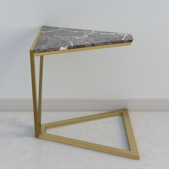 Marble Metal Side Table 3D model
