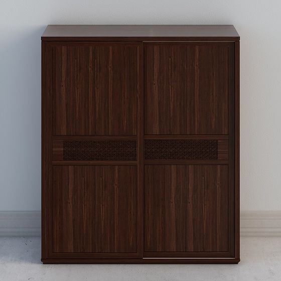 Wooden Storage Cabinet 3D Model