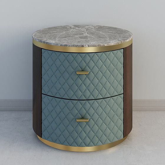 Elegant Round Nightstand 3D model
