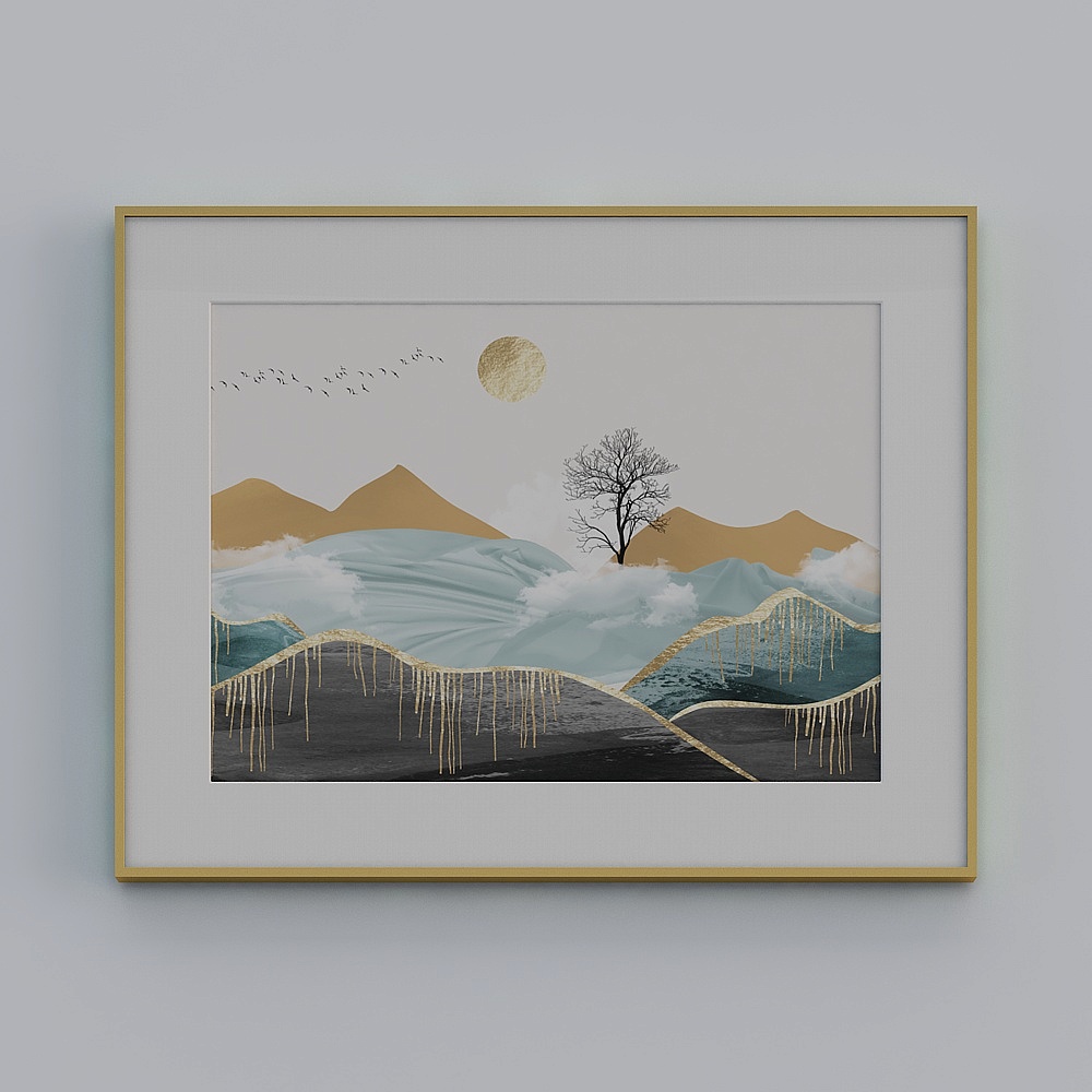 Jane -Modern Wind - Restaurant Decoration Painting - LJ-042 Sea Far Mountain