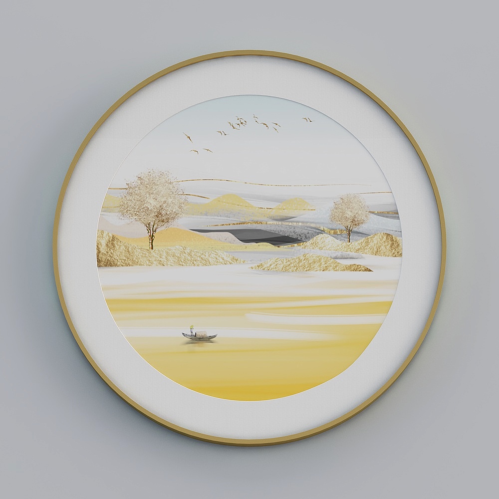 Jane -Modern Wind-Hyunguan Decorative Painting-LJ-020 Circle-Coast Silhouette