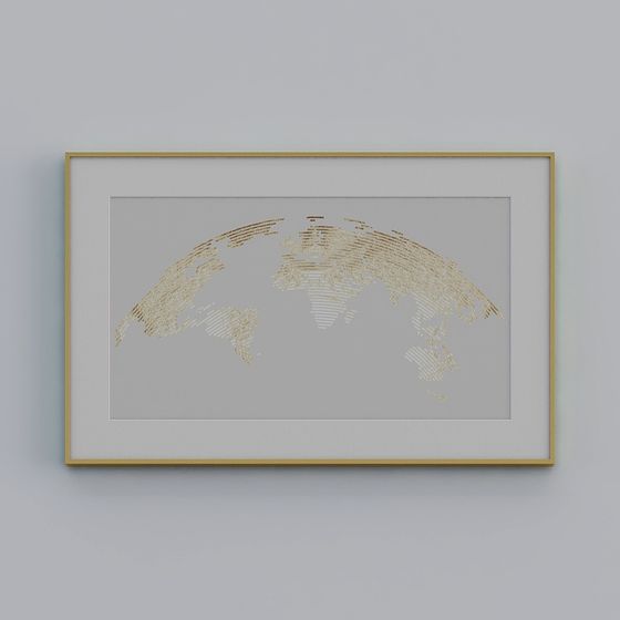 World Mirror 3D model with Unique Gold Textures