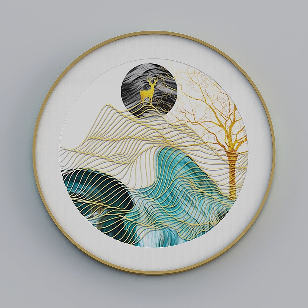 Jane - Modern Wind - Hyunguan Decorative Painting - LJ-032 Circle - Golden Wiss