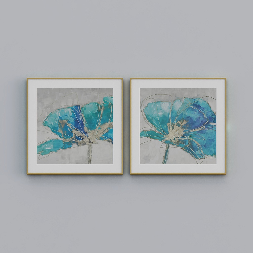 Jane - modern wind - living room decoration painting - LJ-002 square - flowers like brocade