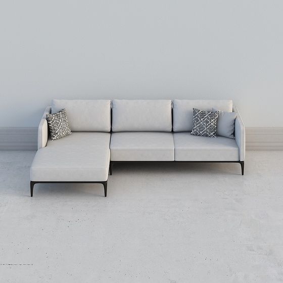 Stylish Low-Poly Sofa 3D model for Contemporary Spaces