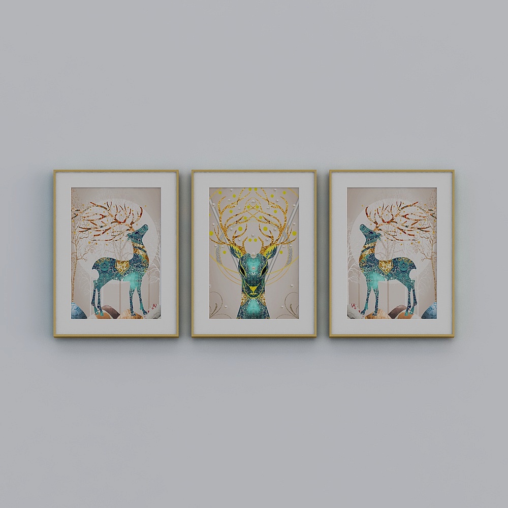 Jane on - Modern Wind - Living Room Decorative Painting - LJ-002 Xiang Ruifu Deer