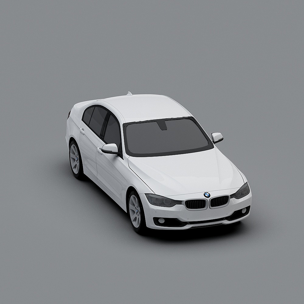 Classic White BMW Sedan 3D model