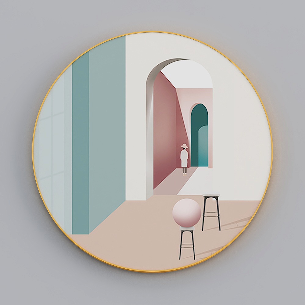 Zhuo Yi - Modern Wind - Abstract Architectural Space Art Living Room Decorative Painting - Secret