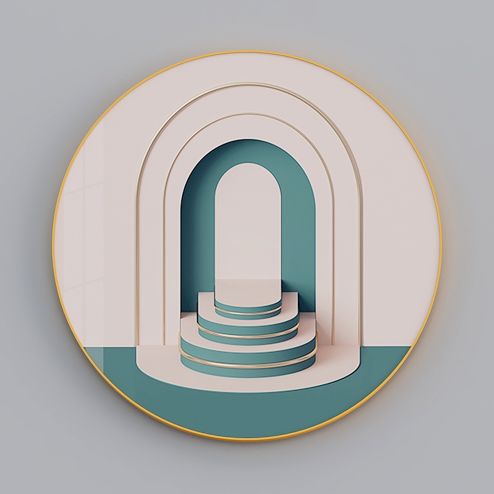 Zhuo Yi - Modern Wind - Abstract Architectural Space Art Living Room Decorative Painting - Secret