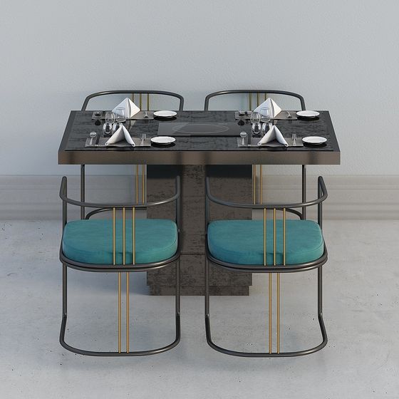 Negozio hot pot industriale LOFT 7 - combinazione tavolo e sedie