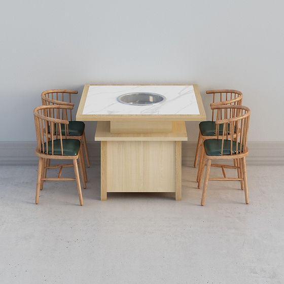 日本と韓国の鍋屋 - テーブルと椅子の組み合わせ